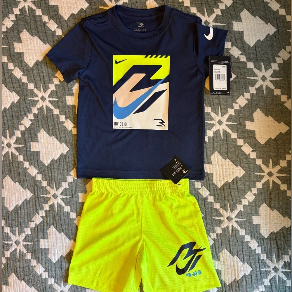 Spider-Man Ref Tee & Shorts Set + Navy & Neon Yellow Athletic Set - Picture 2 of 7